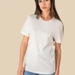 Ecologisch uniseks T-shirt van biokatoen en linnen — productfoto 3