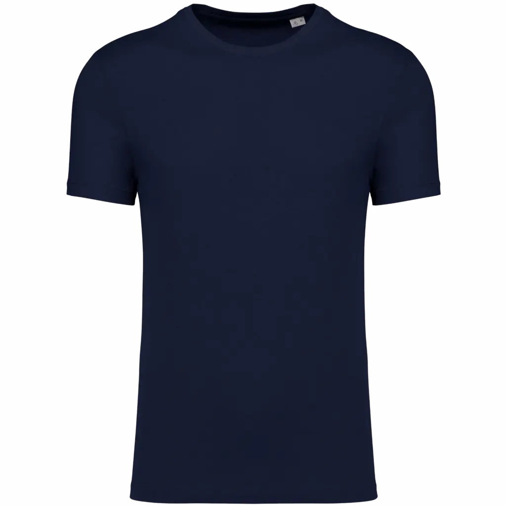 Ecologisch uniseks T-shirt van biokatoen en linnen, navy blue — productfoto 7