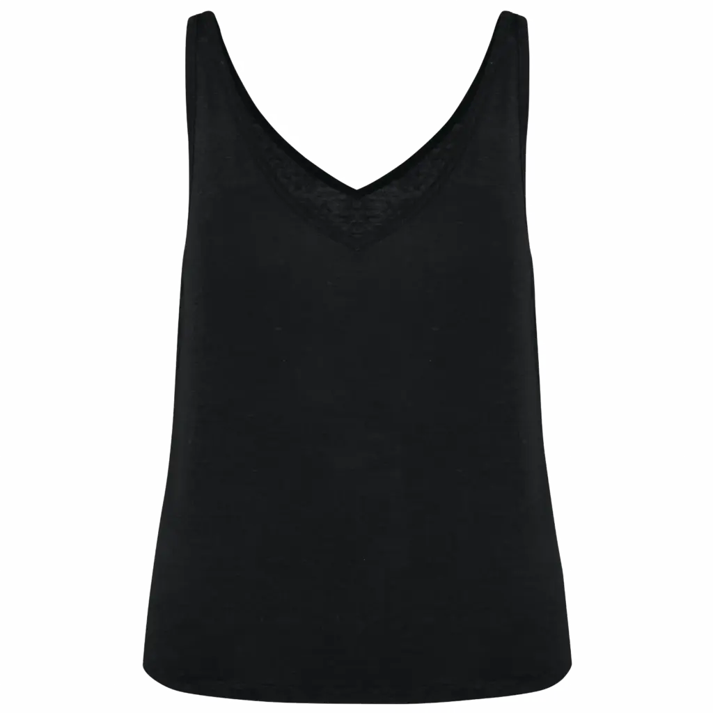 Linnen damestop, black — productfoto 6