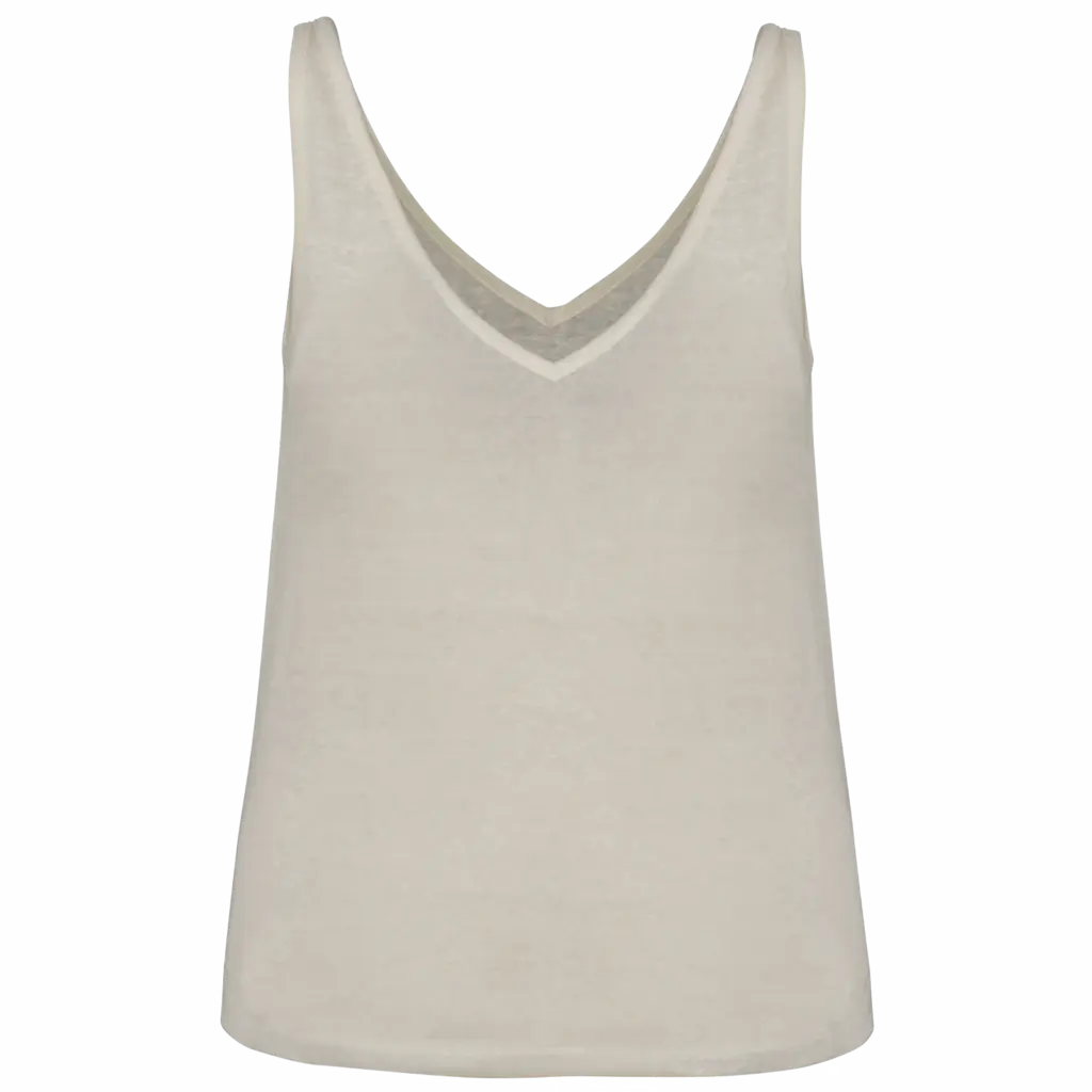 Linnen damestop, ivory — productfoto 7