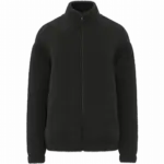 Uniseks sweater van sherpa met rits en afhangende schouders, black — productfoto 6