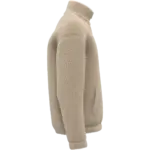 Uniseks sweater van sherpa met rits en afhangende schouders, wet sand — productfoto 7