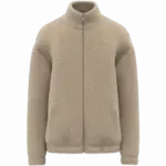 Uniseks sweater van sherpa met rits en afhangende schouders, wet sand — productfoto 8