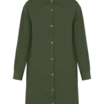 Linnen overhemdjurk voor dames, organic khaki — productfoto 6