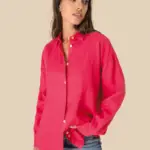 Oversized linnen damesoverhemd