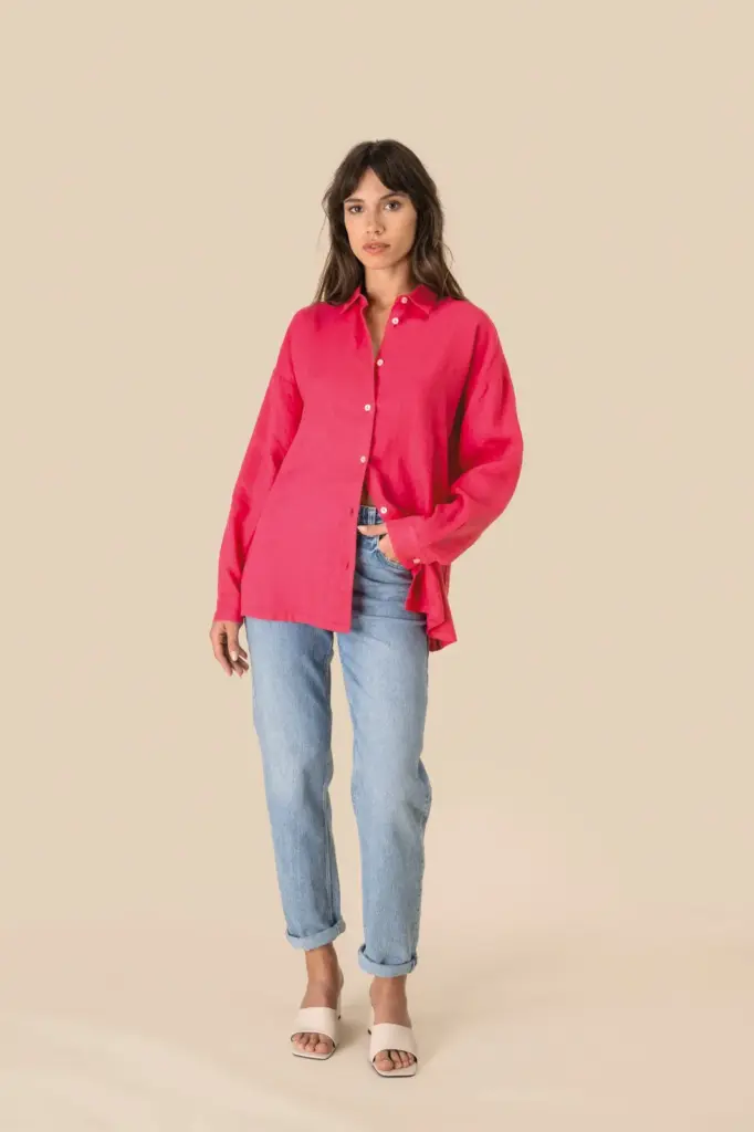 Oversized linnen damesoverhemd — productfoto 2