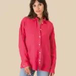 Oversized linnen damesoverhemd — productfoto 3