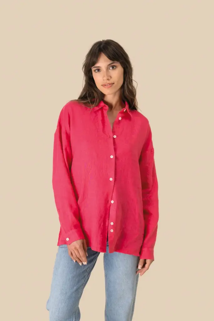 Oversized linnen damesoverhemd — productfoto 3