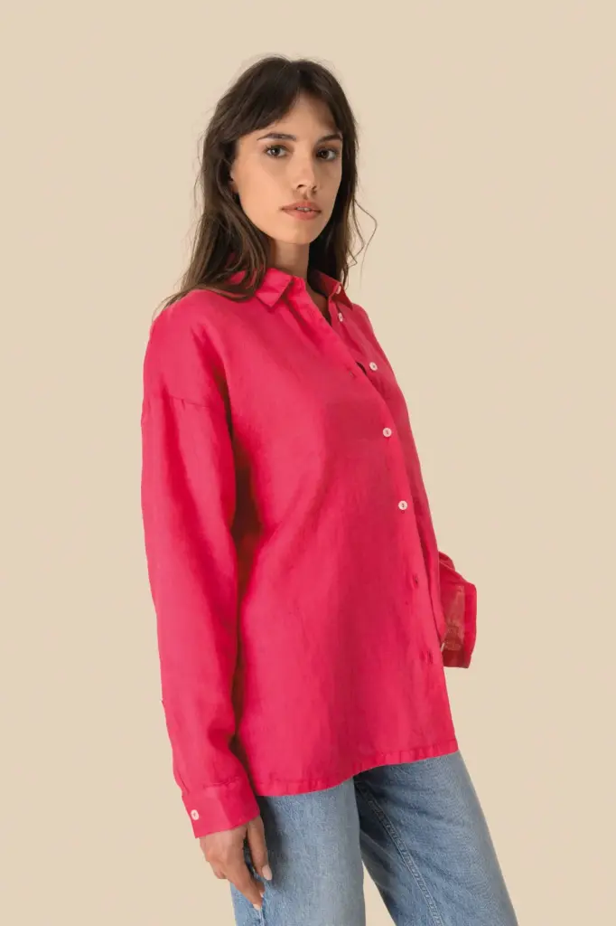 Oversized linnen damesoverhemd — productfoto 4