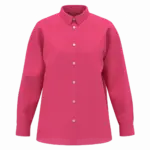 Oversized linnen damesoverhemd, raspberry sorbet — productfoto 7