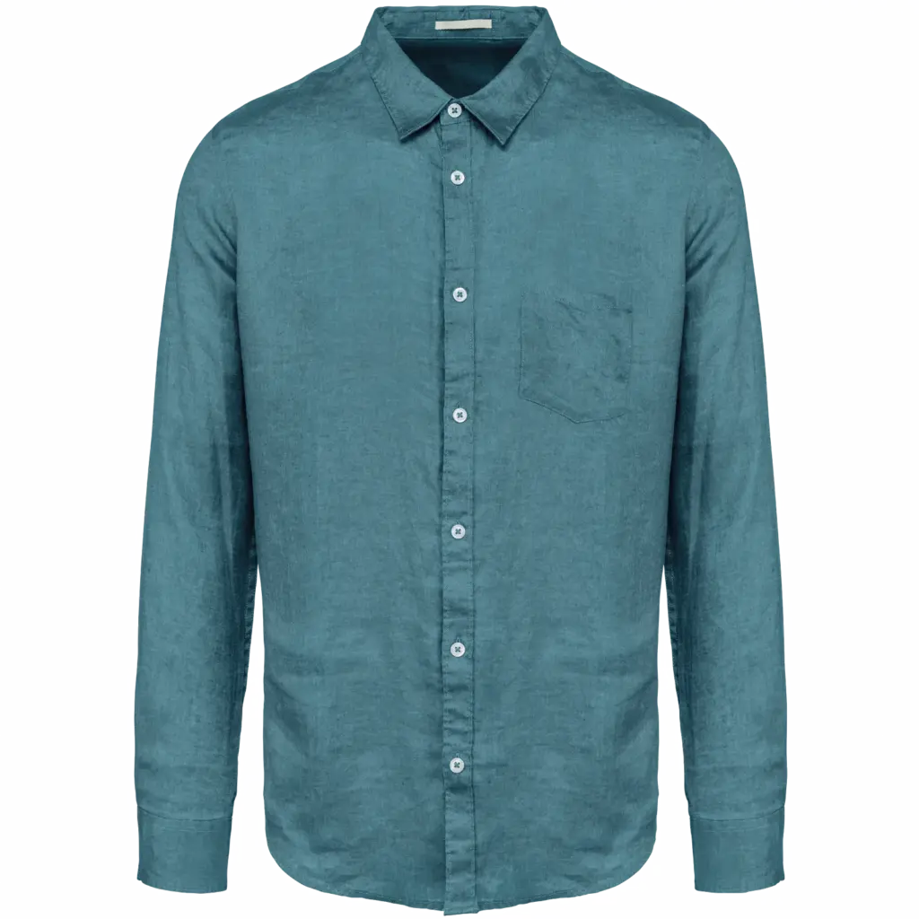 Linnen herenoverhemd, adriatic blue — productfoto 6
