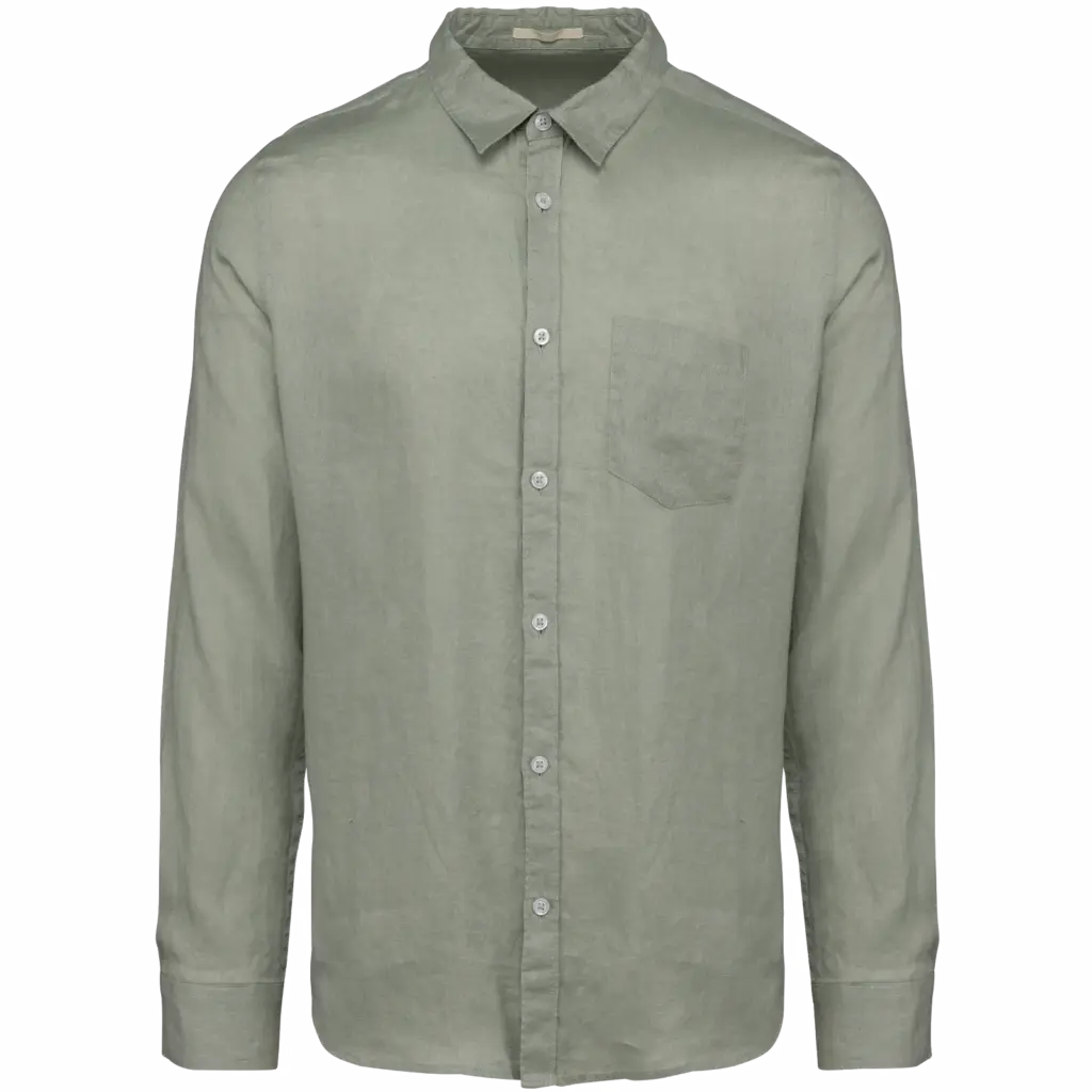 Linnen herenoverhemd, almond green — productfoto 7