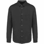 Linnen herenoverhemd, anthracite grey — productfoto 9