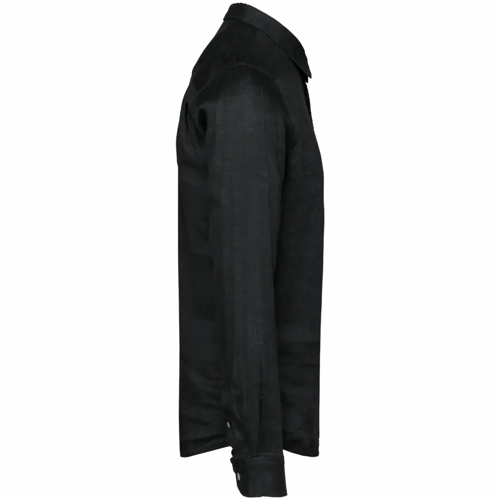 Linnen herenoverhemd, black — productfoto 9