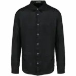 Linnen herenoverhemd, black — productfoto 10