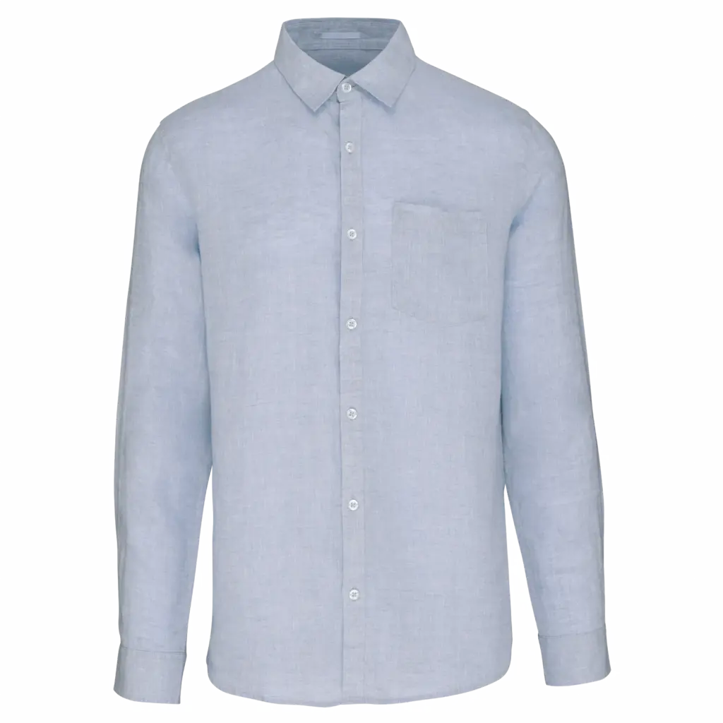 Linnen herenoverhemd, linen blue — productfoto 15