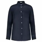 Linnen herenoverhemd, navy blue — productfoto 16