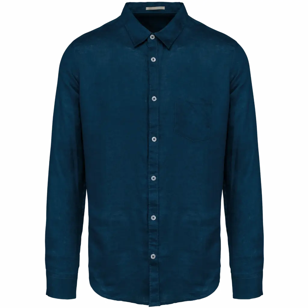 Linnen herenoverhemd, peacock blue — productfoto 18
