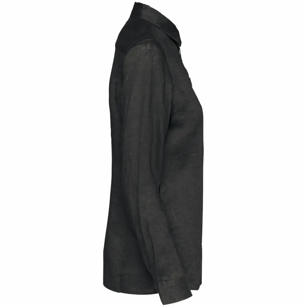 Linnen damesblouse, anthracite grey — productfoto 5