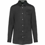 Linnen damesblouse, anthracite grey — productfoto 6