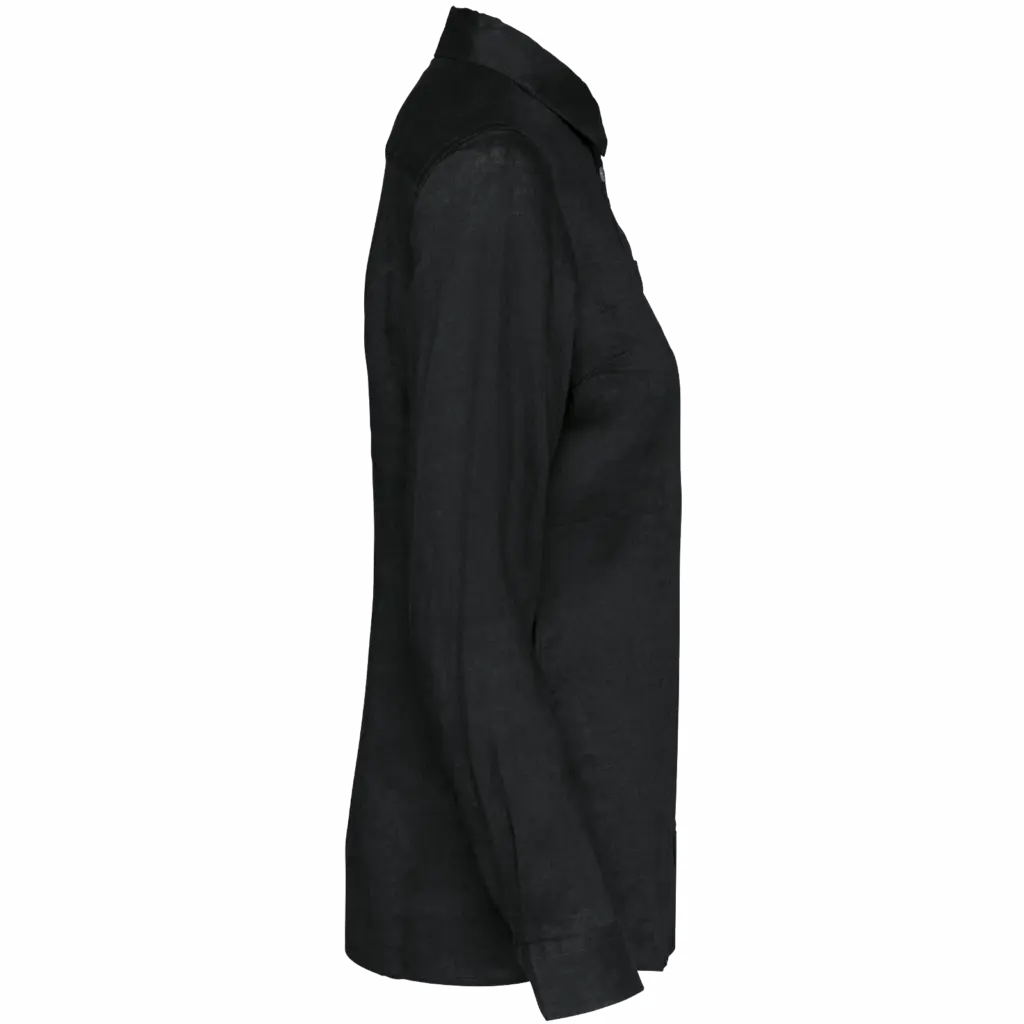 Linnen damesblouse, black — productfoto 6