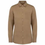 Linnen damesblouse, cream coffee — productfoto 8