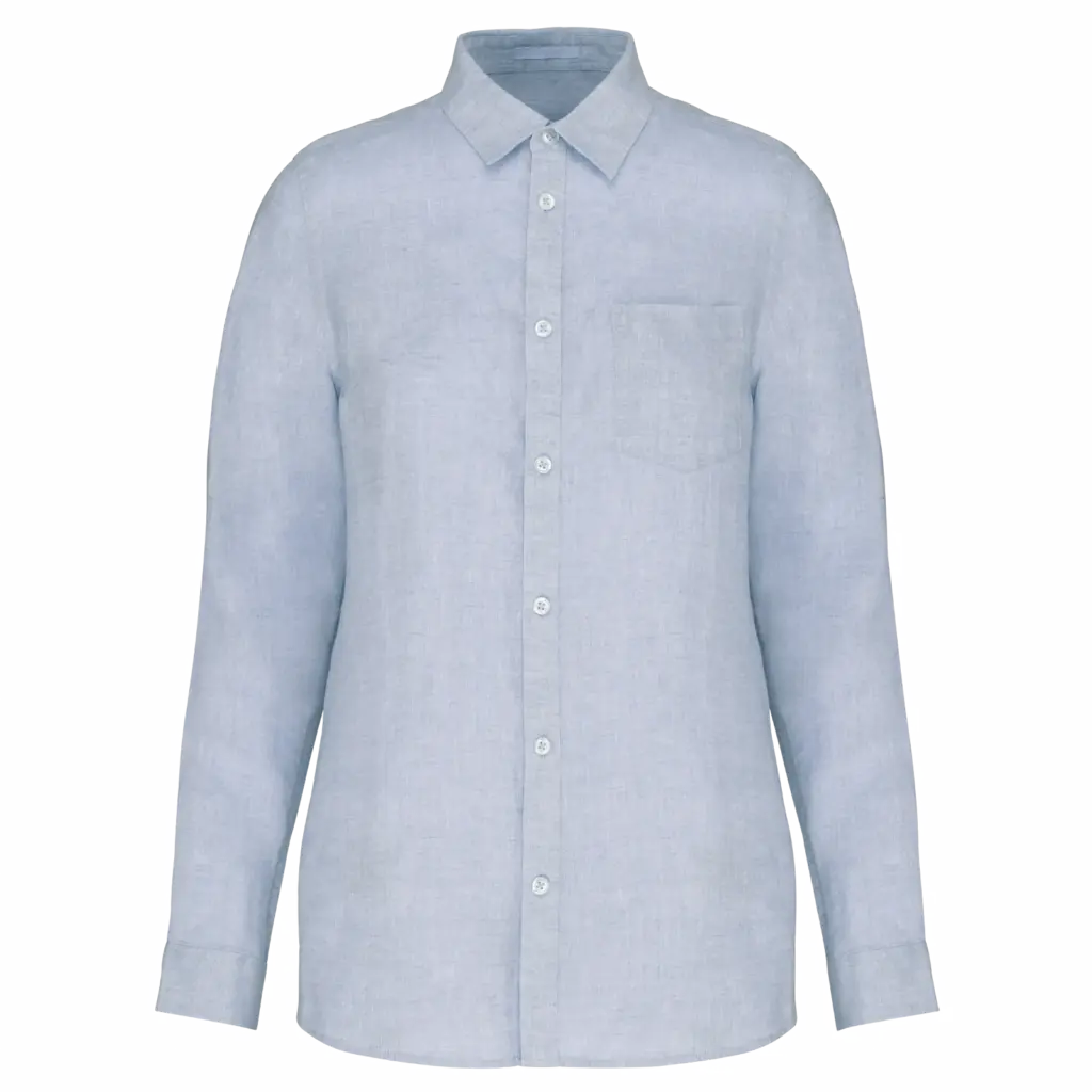 Linnen damesblouse, linen blue — productfoto 11