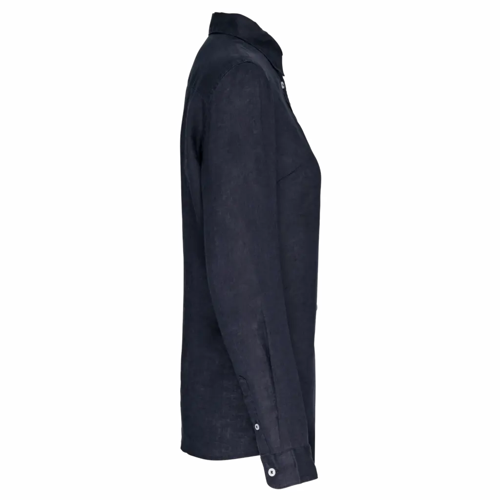 Linnen damesblouse, navy blue — productfoto 11