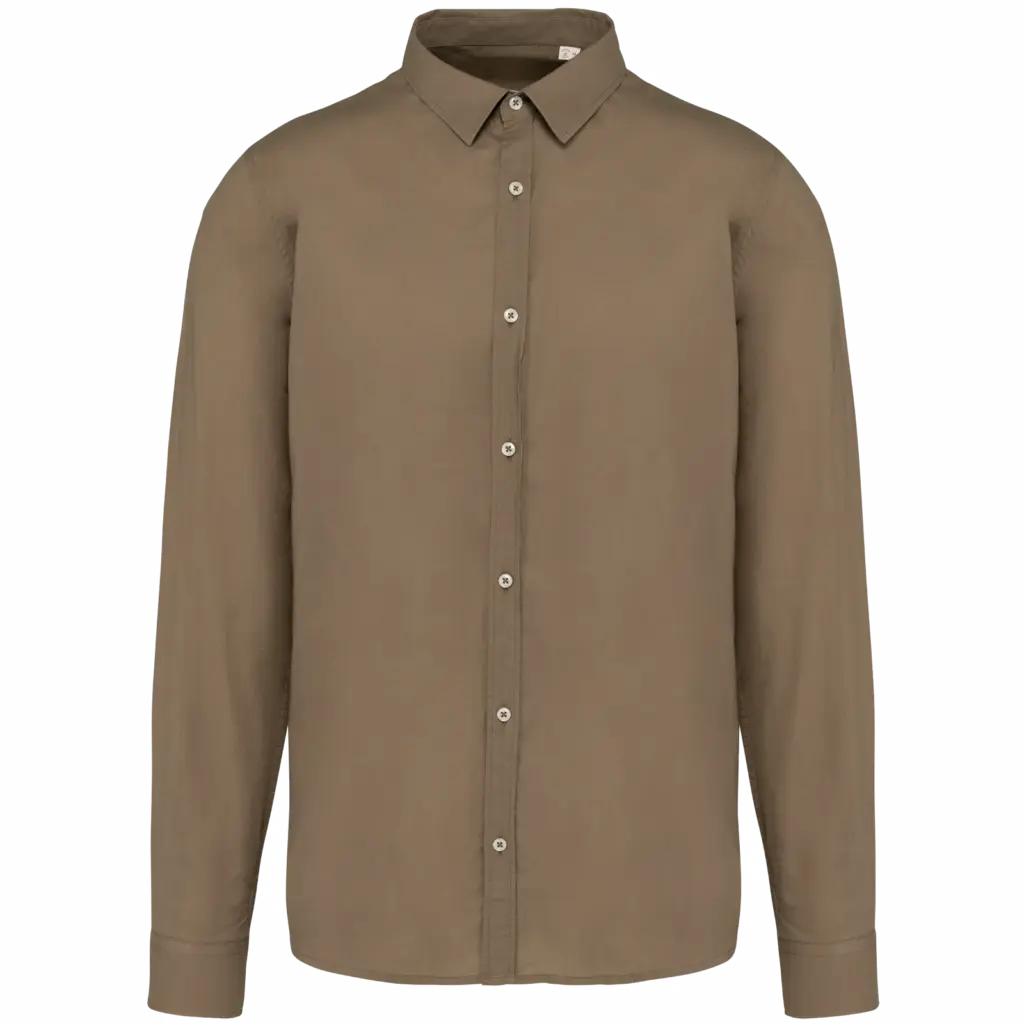 Ecologisch herenoverhemd, light olive green — productfoto 8