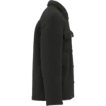 Uniseks sherpa-overshirt met afhangende schouders, black — productfoto 5