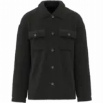 Uniseks sherpa-overshirt met afhangende schouders, black — productfoto 6