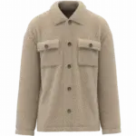 Uniseks sherpa-overshirt met afhangende schouders, wet sand — productfoto 8