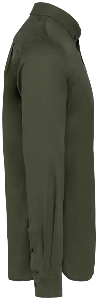 Ecologisch verwassen herenoverhemd van lyocell, washed organic khaki — productfoto 3