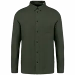 Ecologisch verwassen herenoverhemd van lyocell, washed organic khaki — productfoto 4