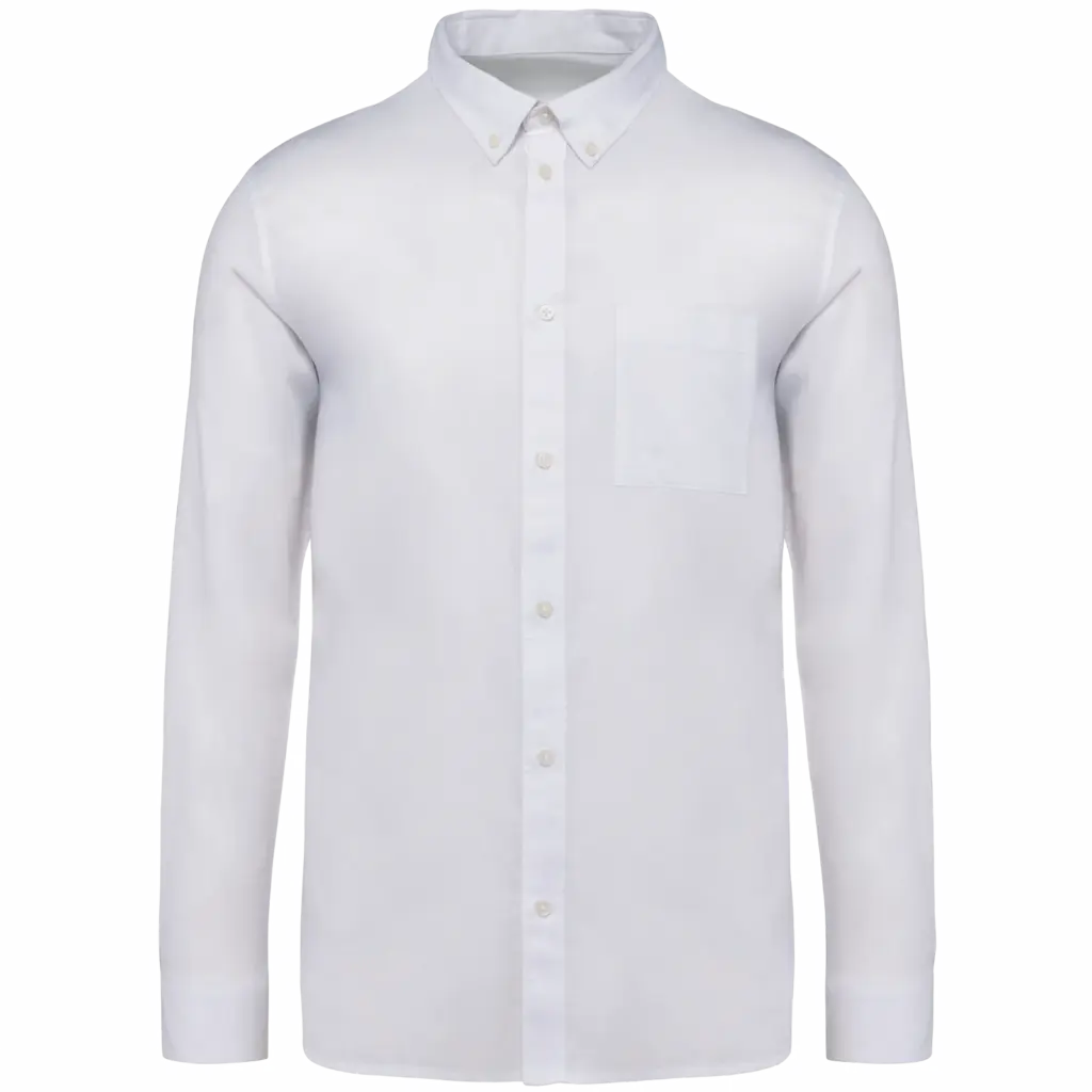 Ecologisch verwassen herenoverhemd van lyocell, washed white — productfoto 5