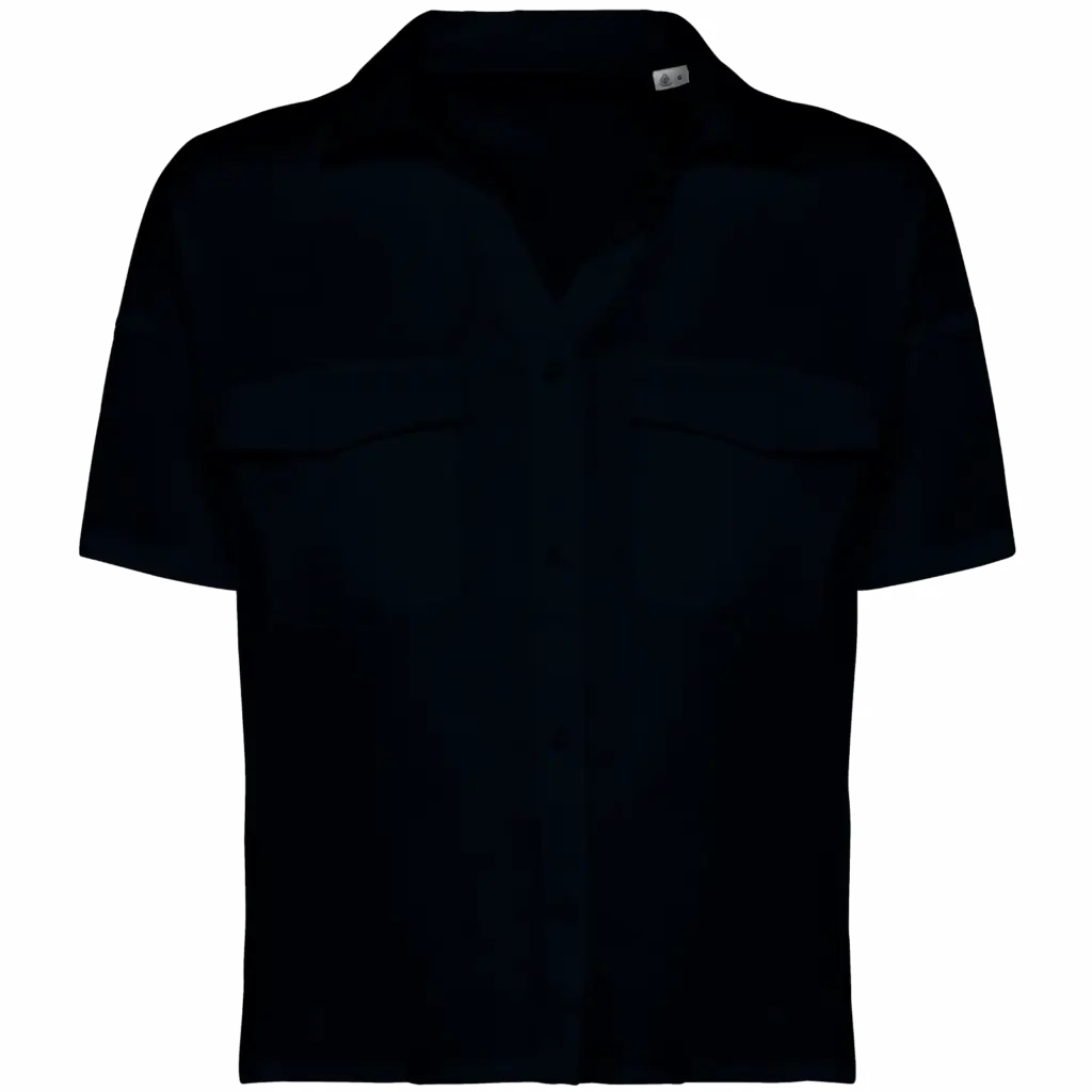 Ecologische oversized damesblouse van lyocell, washed dark navy — productfoto 3