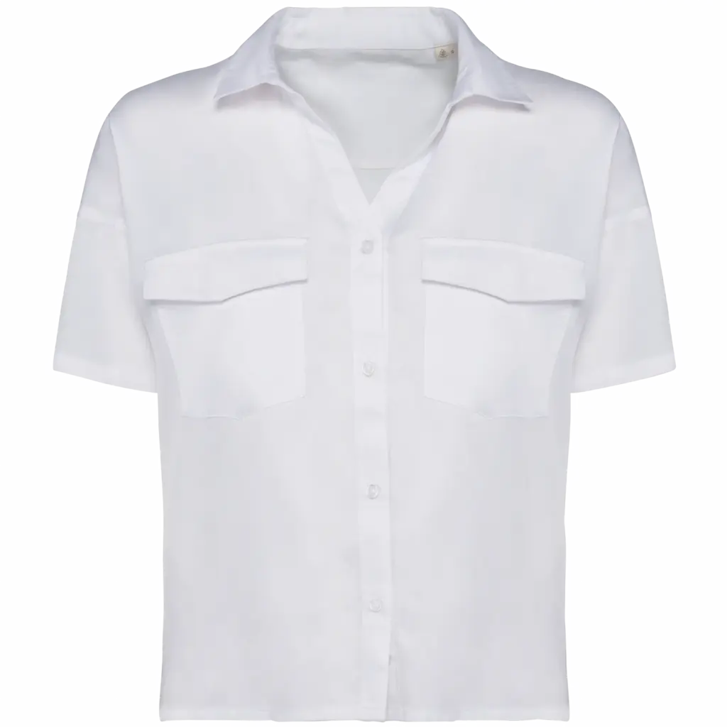 Ecologische oversized damesblouse van lyocell, washed white — productfoto 4