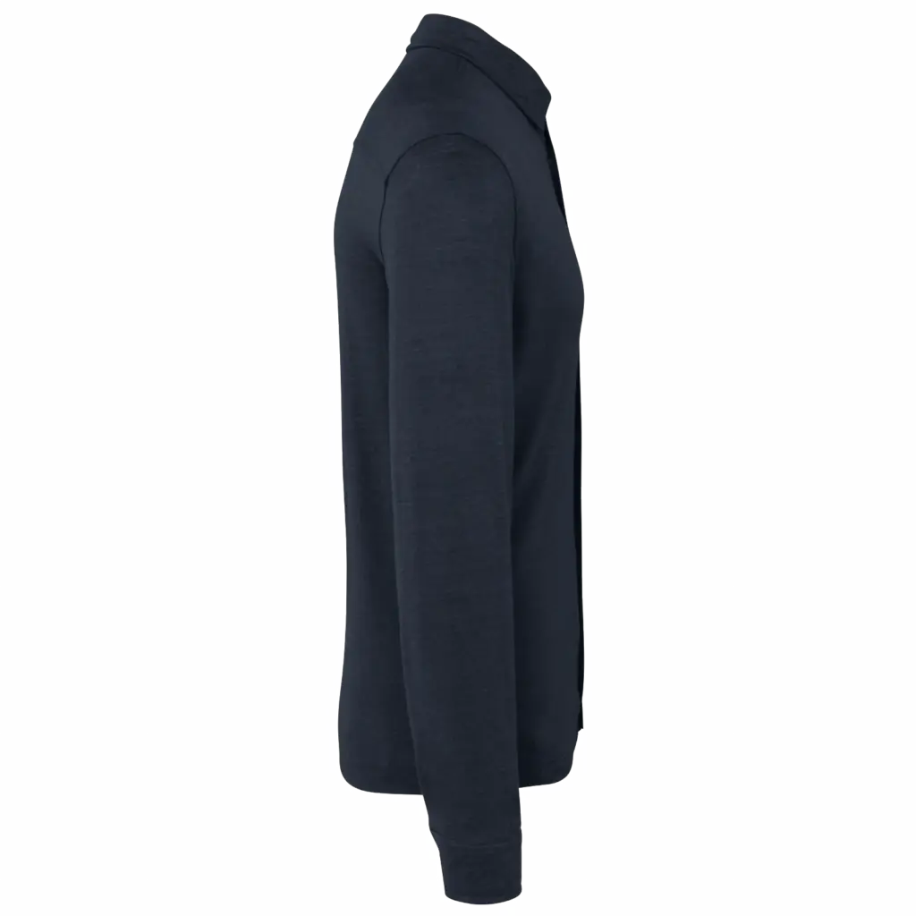 PS_SP518-S_NAVYBLUE - Hidalgo-werbeartikel Linnen herenoverhemd, navy blue — productfoto 6