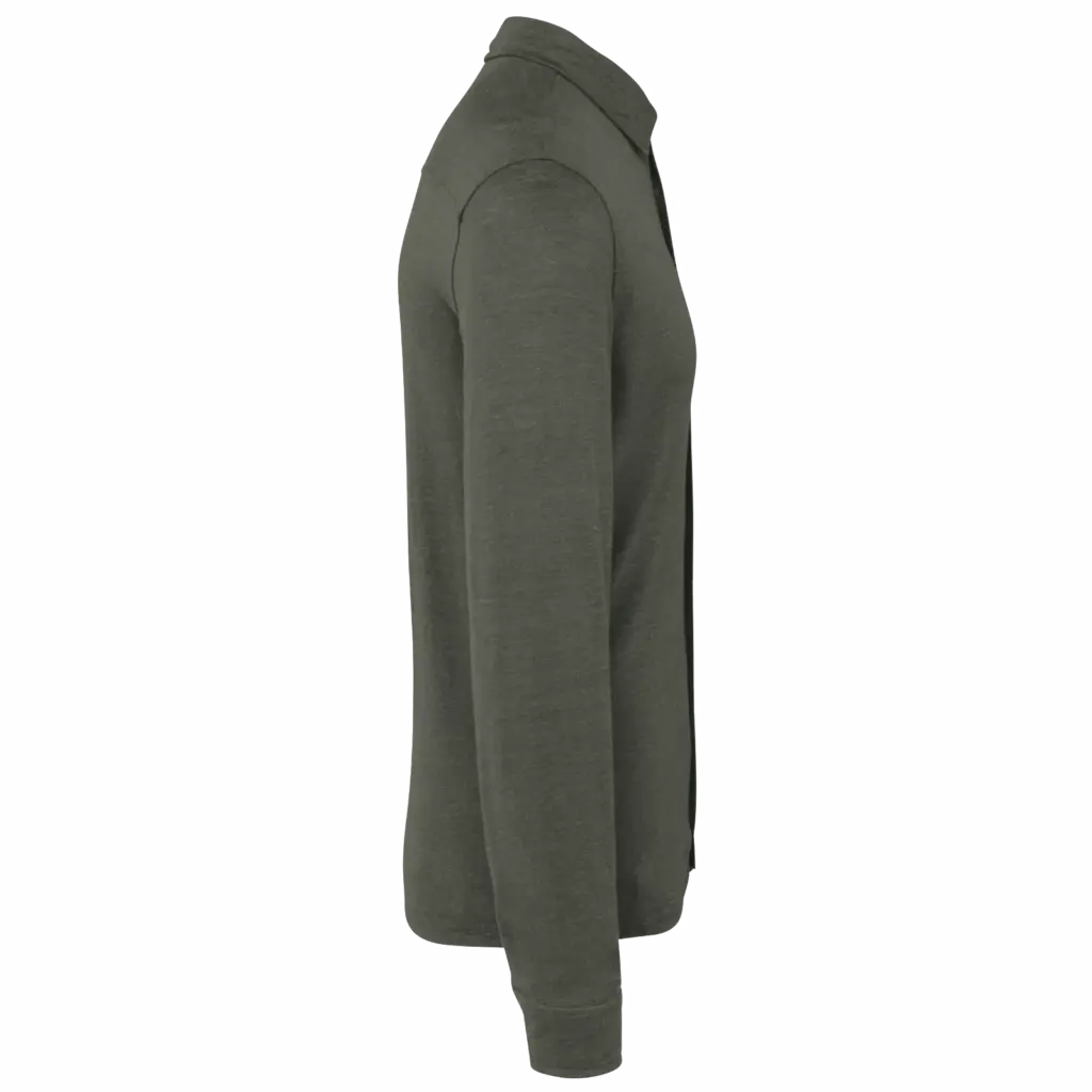 PS_SP518-S_ORGANICKHAKI - Hidalgo-werbeartikel Linnen herenoverhemd, organic khaki — productfoto 7
