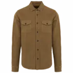 Ecologisch verwassen herenovershirt van ribfluweel, washed brown sugar — productfoto 6