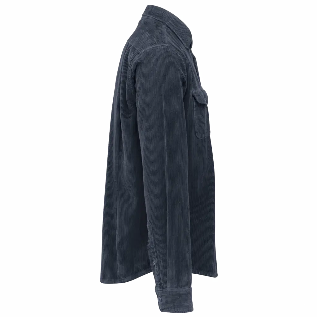 PS_SP519-S_WASHEDNAVYBLUE - Hidalgo-werbeartikel Ecologisch verwassen herenovershirt van ribfluweel, washed navy blue — productfoto 6