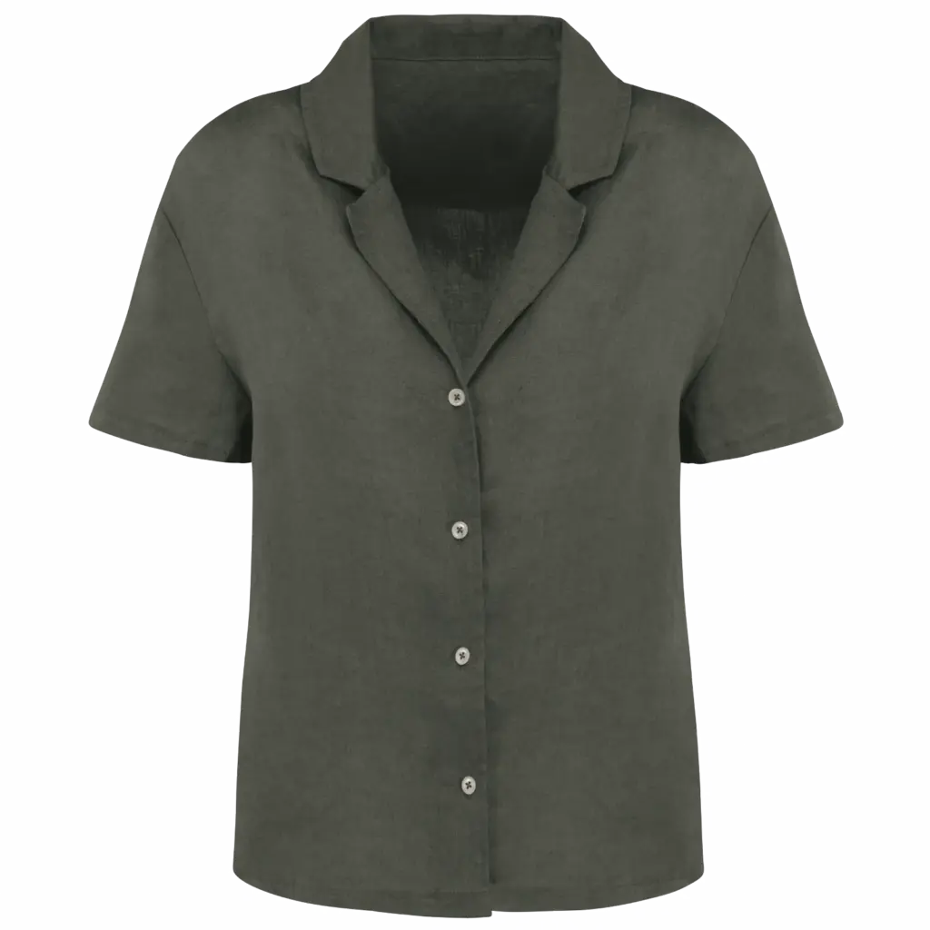 Damen Leinenhemd SP523 bedrucken Kurzarm Bowling XS S M L XL — Produktfoto 7