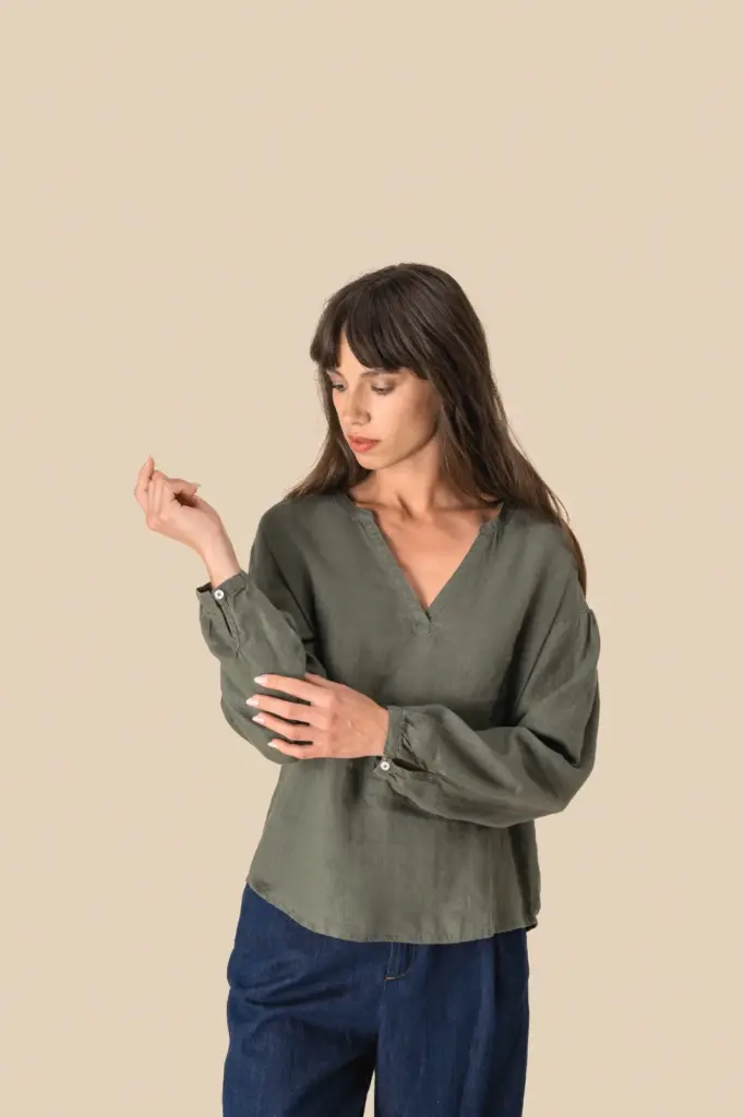 Linnen damesblouse — productfoto 4