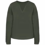 Linnen damesblouse, organic khaki — productfoto 6