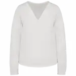 Linnen damesblouse, white — productfoto 7