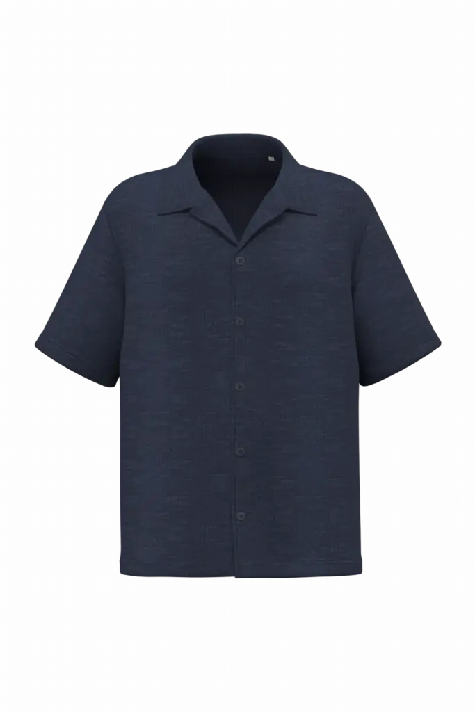SP530 - Herenoverhemd met korte mouwen en structuur, navy blue