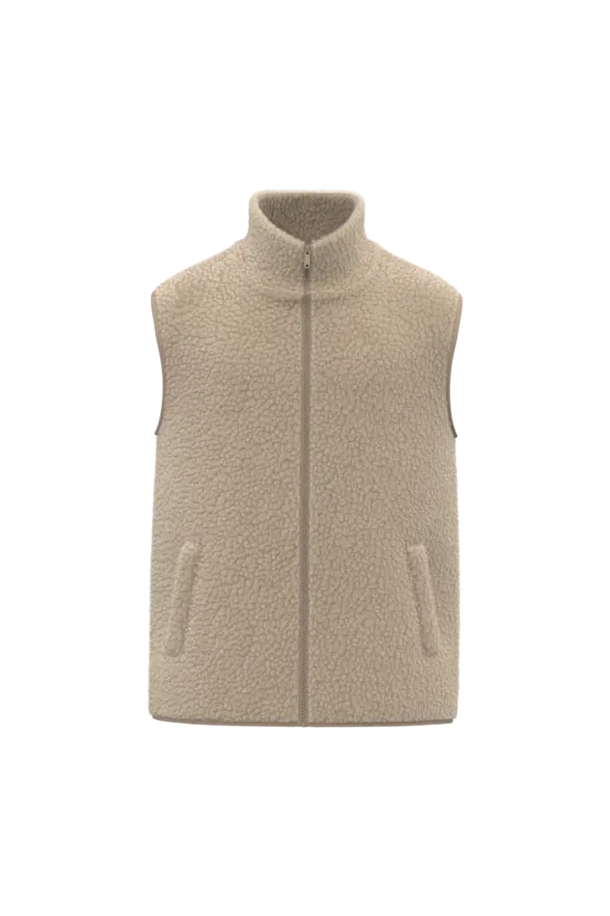 Mouwloos sherpa herenjasje, wet sand — productfoto 8