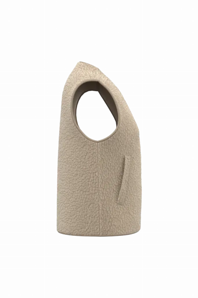 Mouwloos sherpa damesjasje, wet sand — productfoto 7