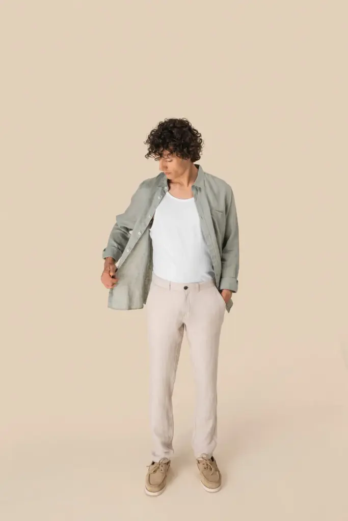 SP710-9_2025 - Hidalgo-werbeartikel Linnen broek heren — productfoto 3