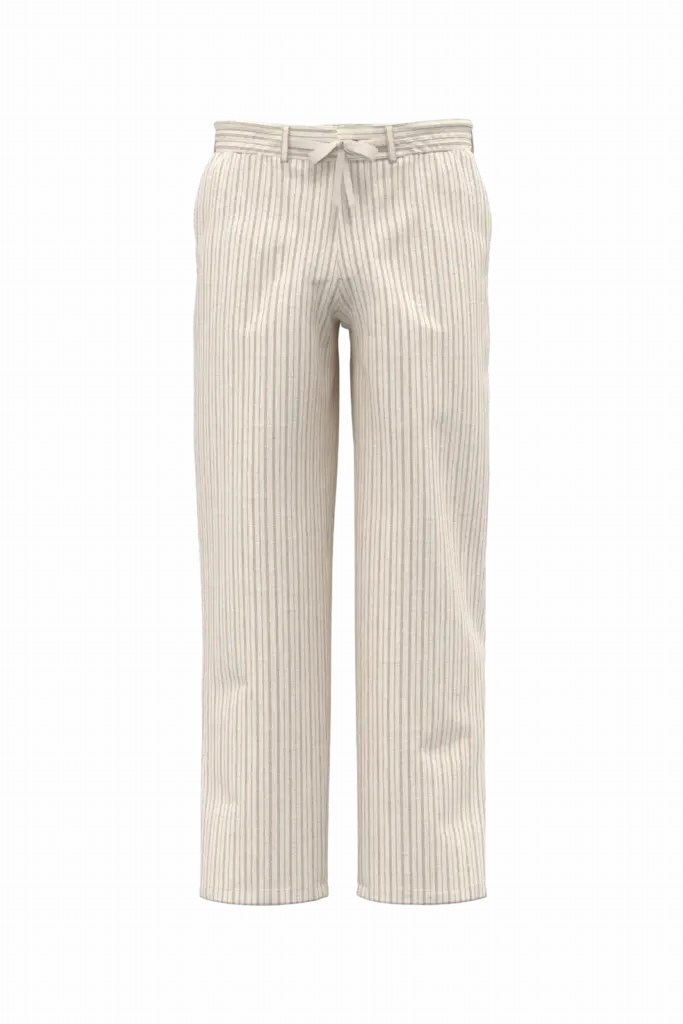 SP715 - Gestreepte linnen herenbroek, ivory / wet sand stripes